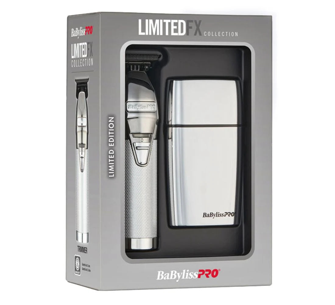 BaBylissPRO LimitedFX Collection Silver Trimmer and Double-Foil Shaver